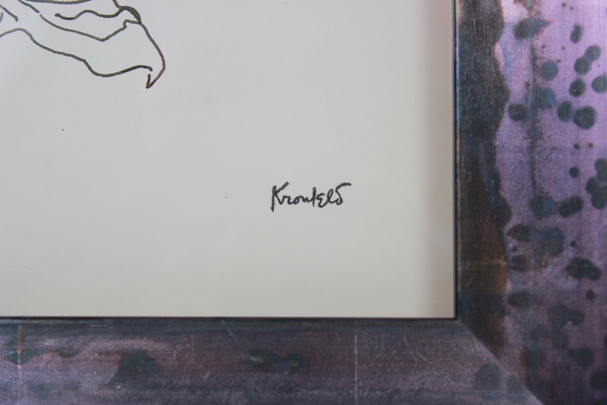 Surreal Abstracted Bird <br>1960-80s Ink <br><br>#B2637