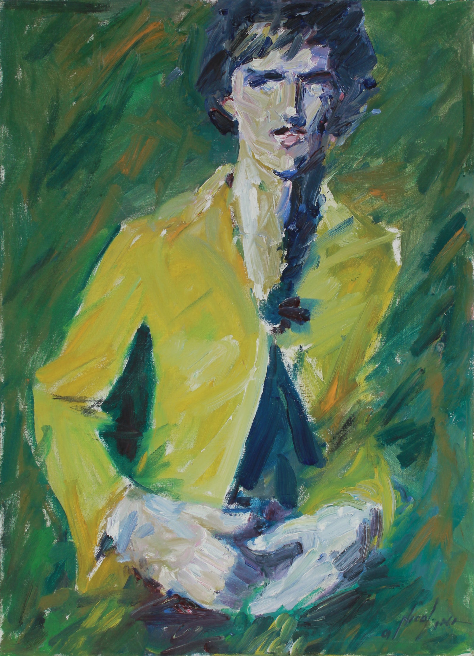 <i>Girl with Hands</i> <br>2001 Oil <br><br>#B2687