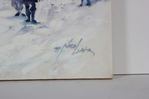 Expressionist Winter Scene <br>1999 Oil <br><br>#B2723