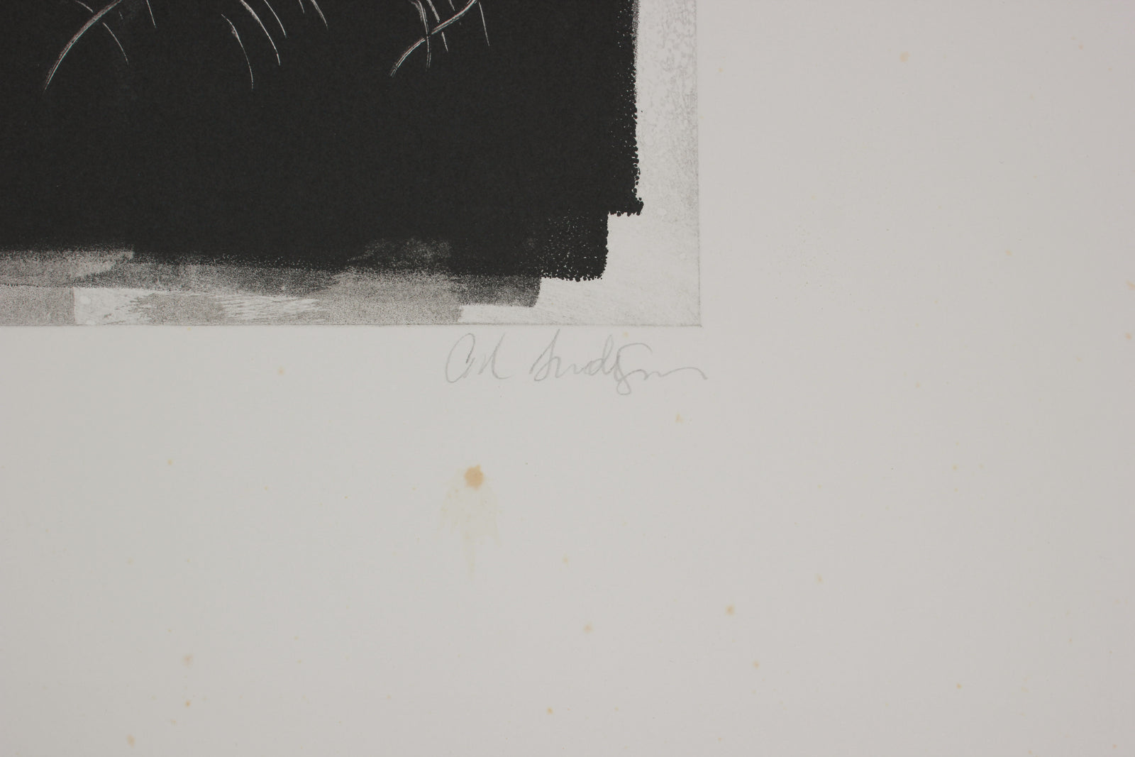 Monochrome Gestural Abstract <br>20th Century Monotype <br><br>#B2728