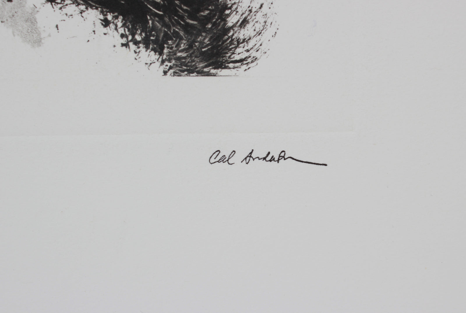 Monochromatic Dynamic Brushstroke Abstract<br>20th Century Monotype<br><br>#B2759