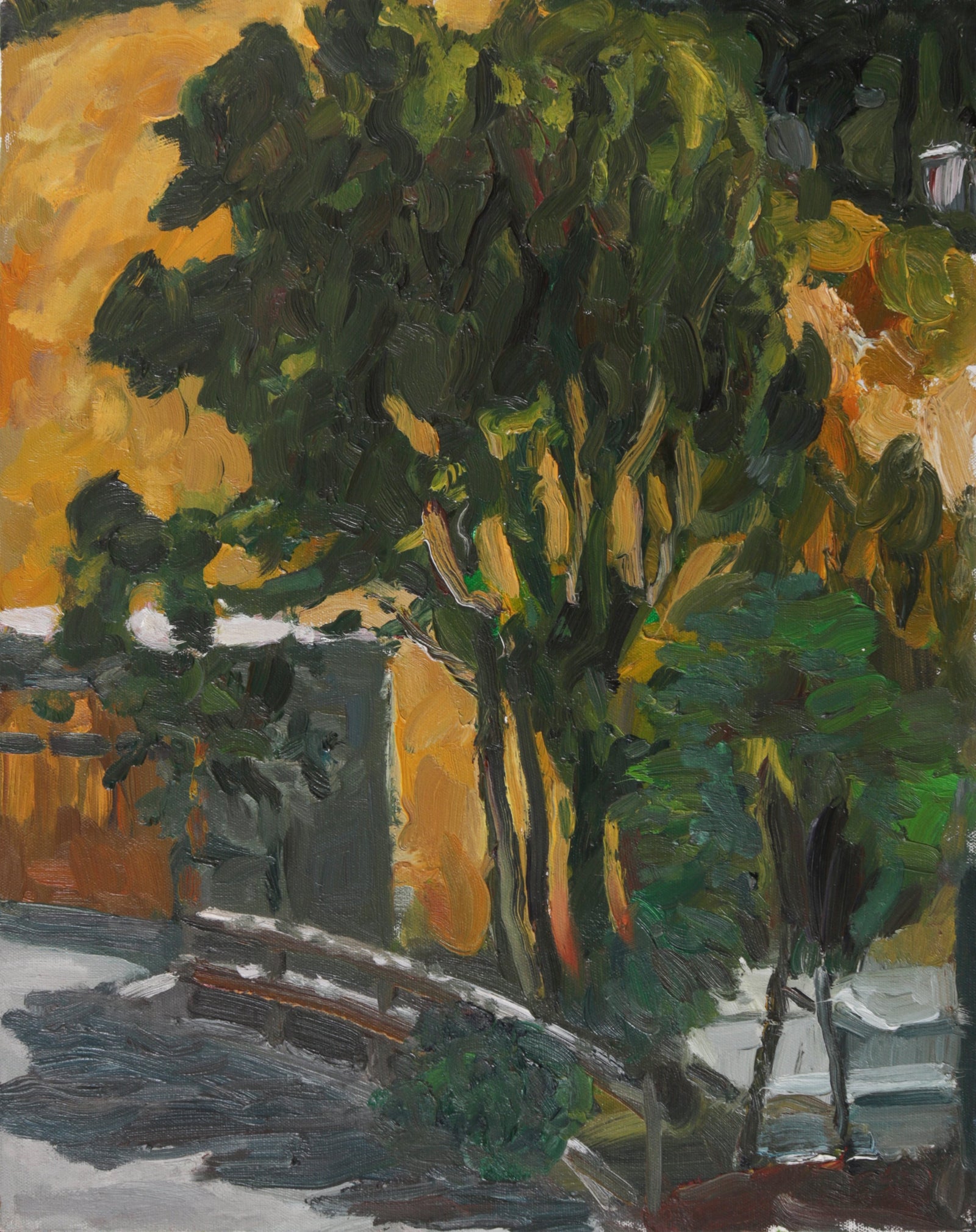 Warm Expressionist Landscape <br>2000s Oil <br><br>#B2815