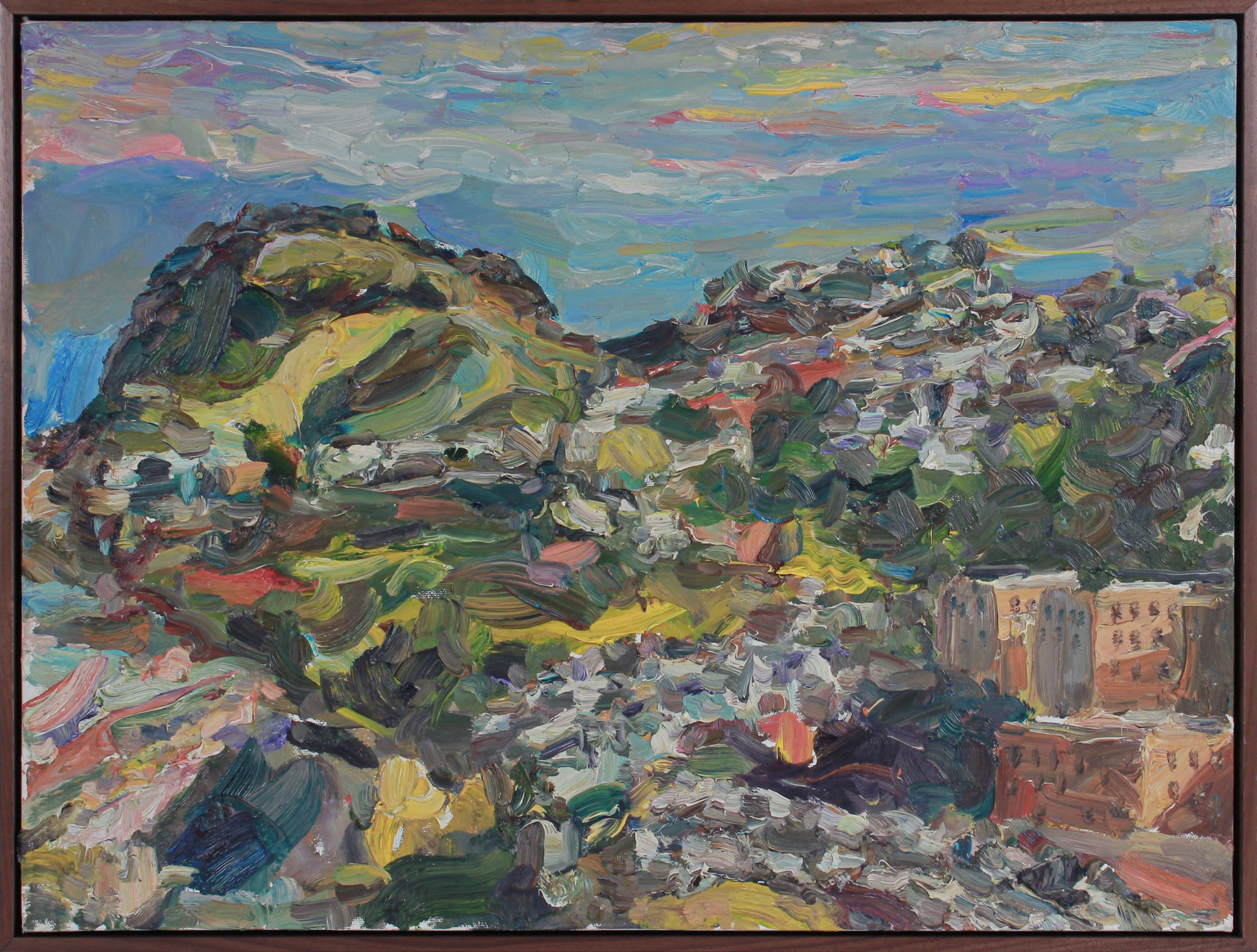 Expressionist San Francisco Hill <br>20th Century Oil <br><br>#B2861