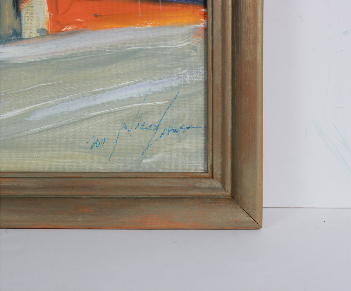 Expressionist California Freeway Scene <br>2011 Oil <br><br>#B2885