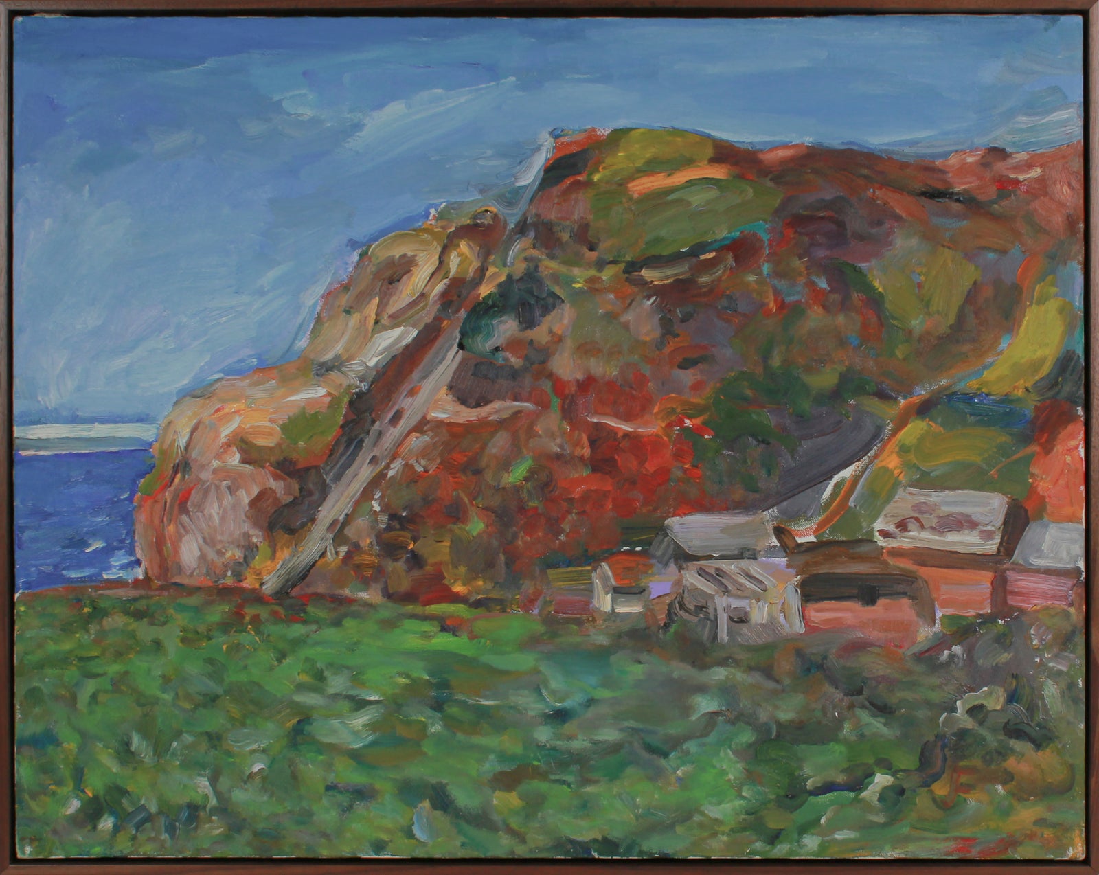 Abstract Expressionist California Coast <br>1988 Oil <br><br>#B2896