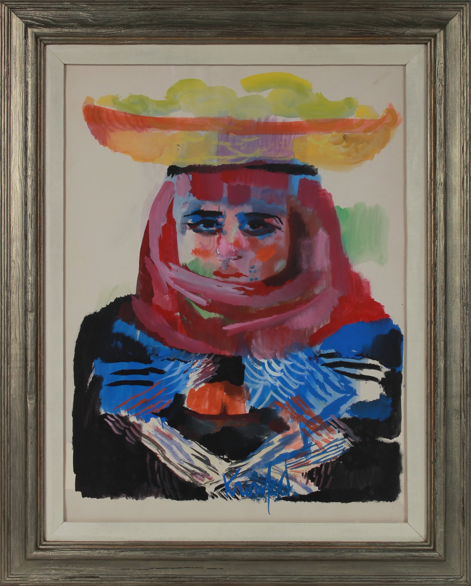 Fruit Seller <br>1960-70s Gouache <br><br>#B2942