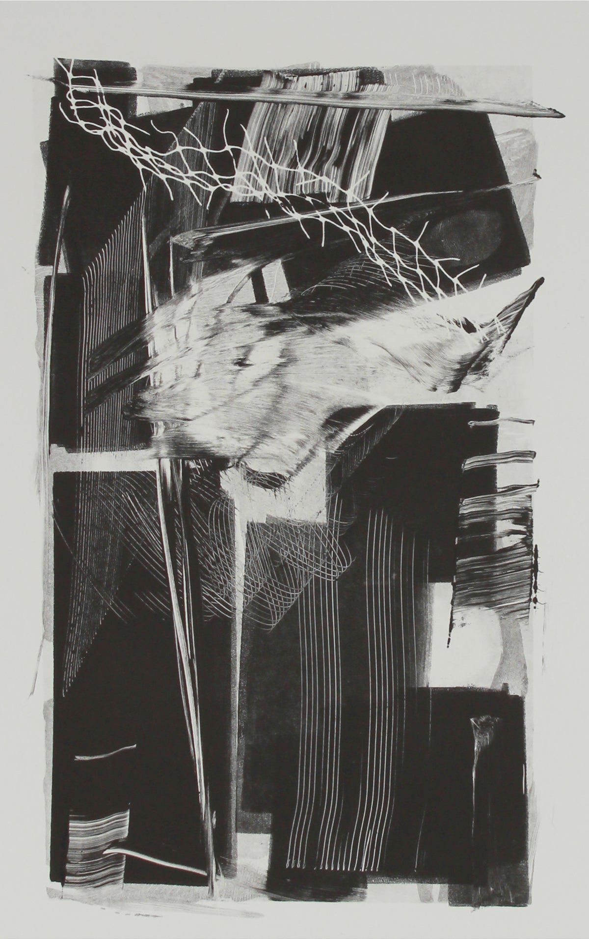 Bold Brushstroke Abstract&lt;br&gt;20th Century Monotype&lt;br&gt;&lt;br&gt;#B2943