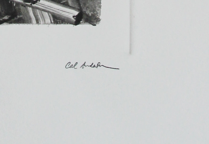 Moody Brushstroke Abstract<br>20th Century Monotype<br><br>#B2946