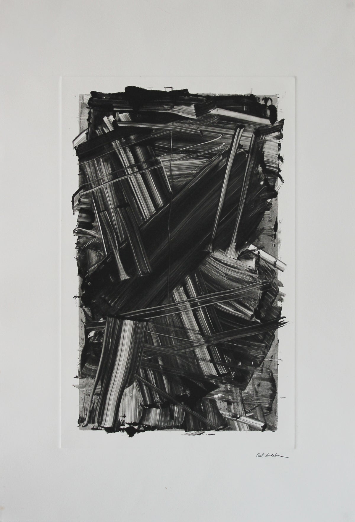 Moody Brushstroke Abstract<br>20th Century Monotype<br><br>#B2946