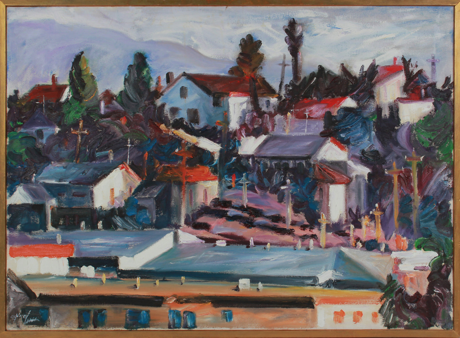 Oakland Hillside Homes <br>1995 Oil <br><br>#B2954