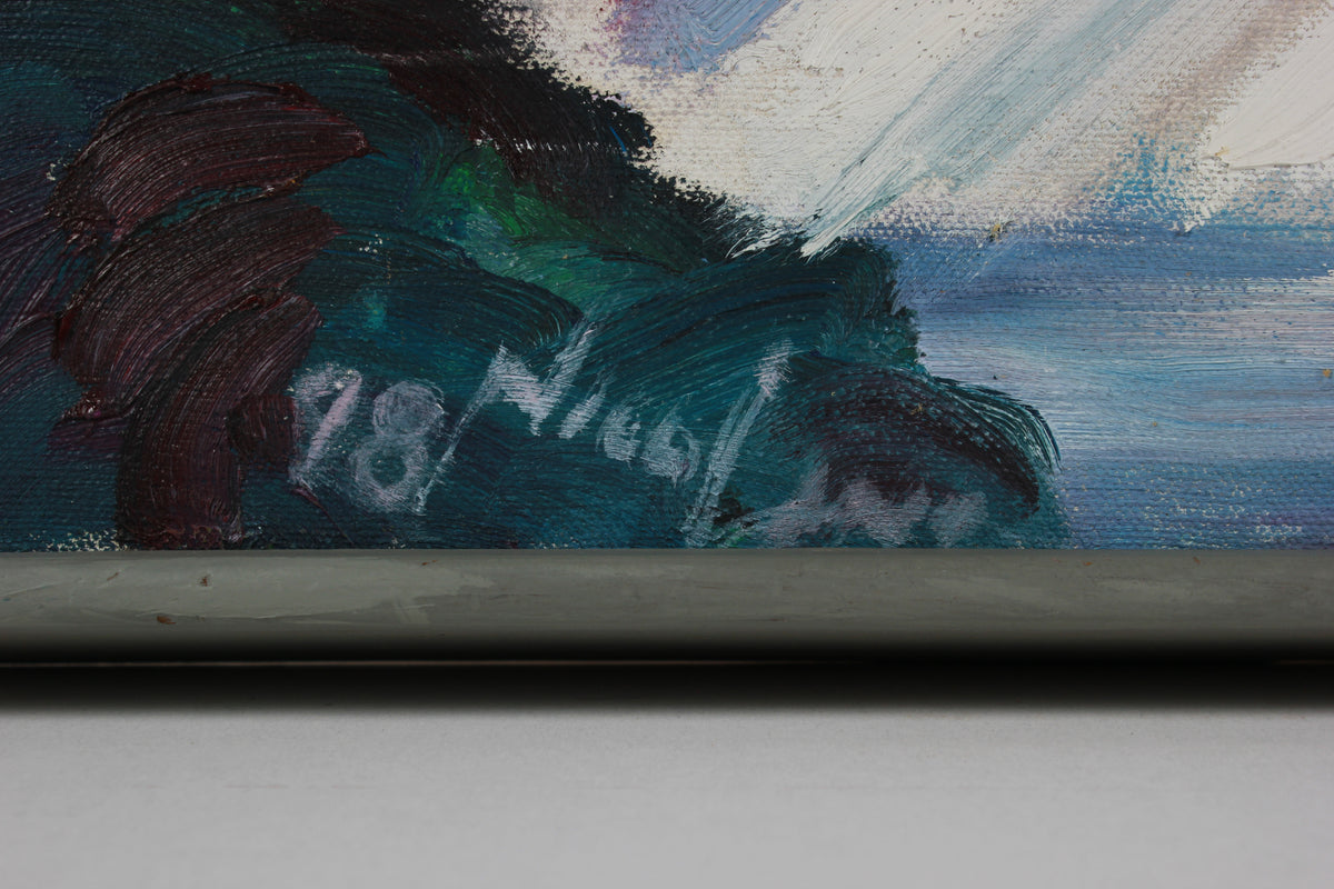 Aerial View of SF from Ocean Beach <br>1998 Oil <br><br>#B3016