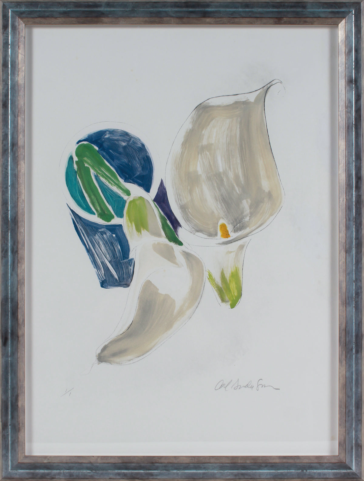Calla Lilly in a Vase Monotype &lt;br&gt;&lt;br&gt;#B3050