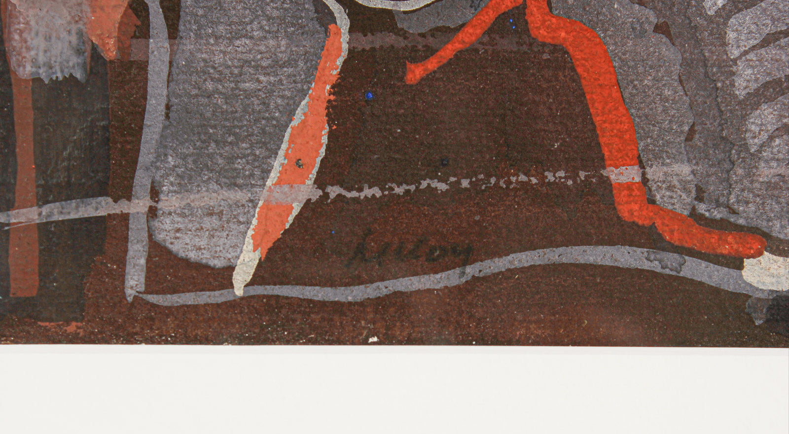 Mid Century Gouache Abstracted Still Life <br><br>#B3057