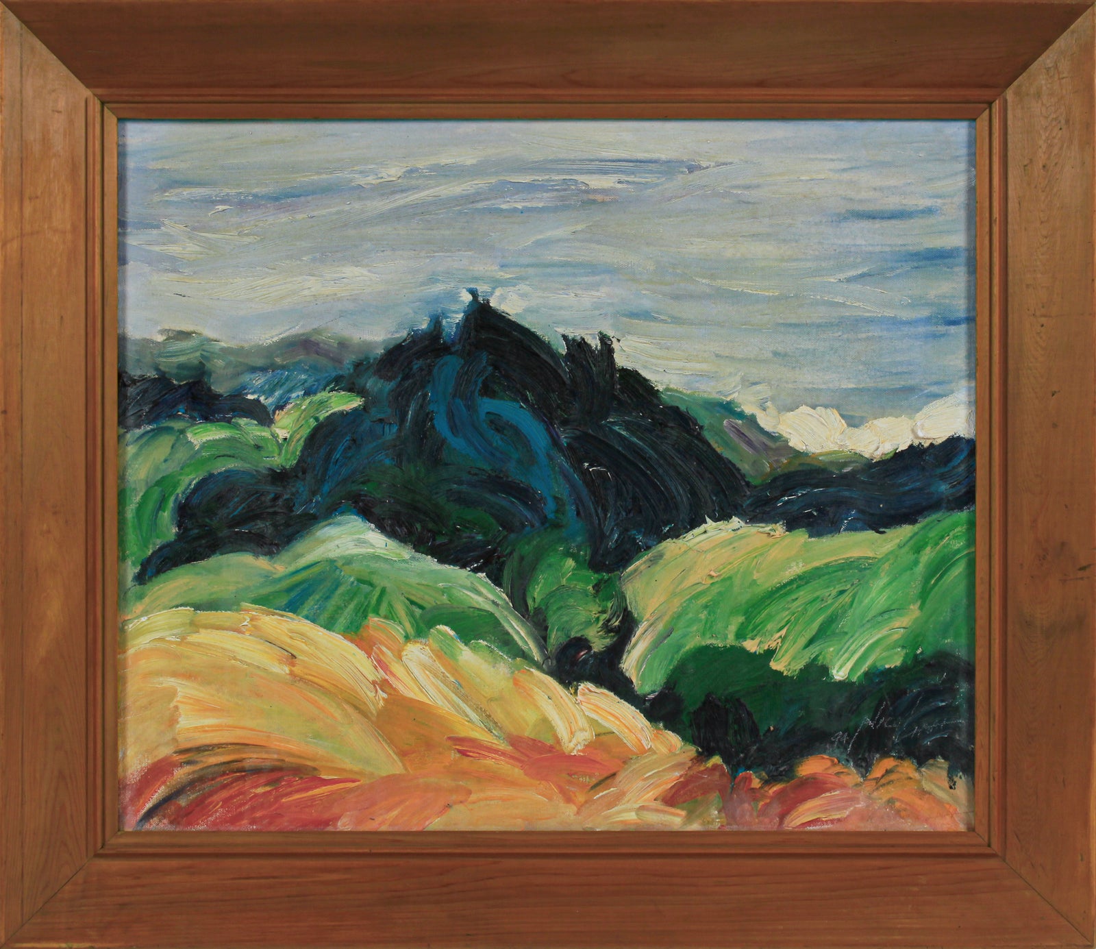 Vivid Abstracted California Landscape <br>1994 Oil <br><br>#B3061