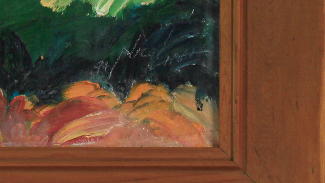 Vivid Abstracted California Landscape <br>1994 Oil <br><br>#B3061