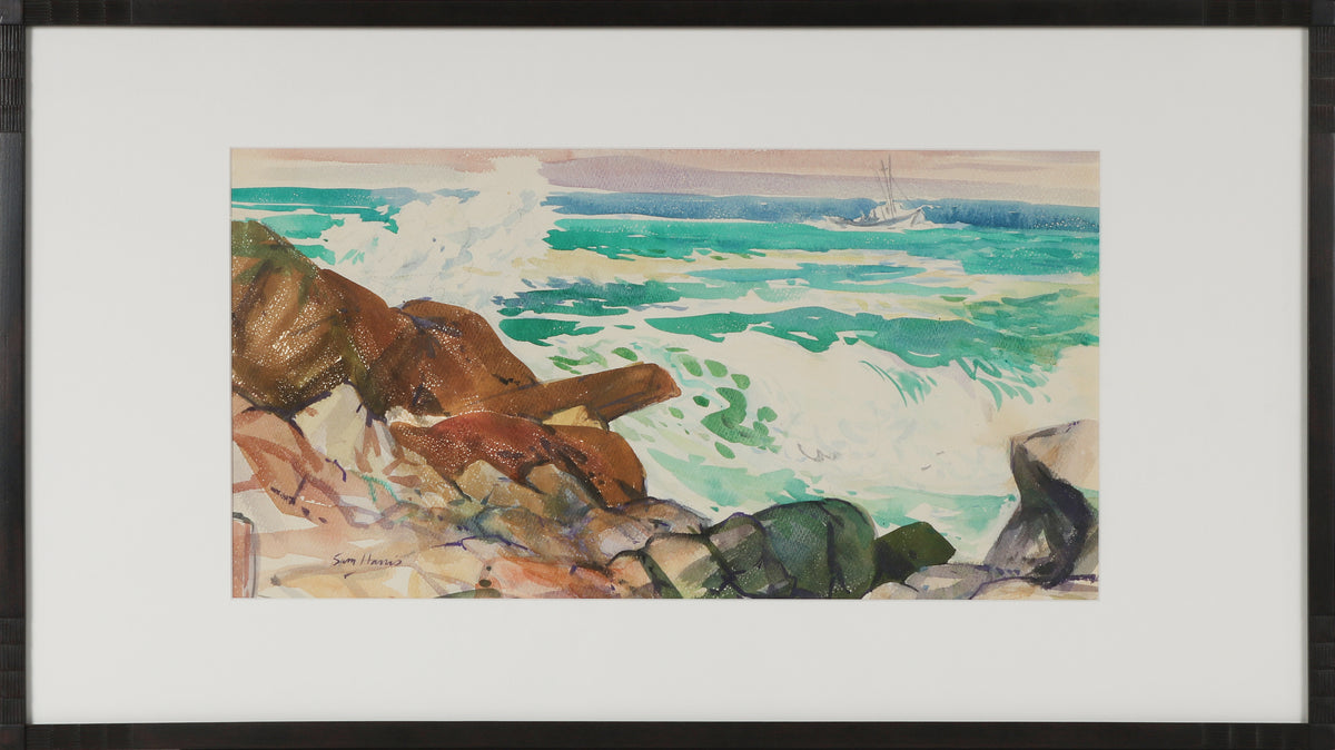 &lt;i&gt;Windward Shore&lt;/i&gt; &lt;br&gt;Mid Century Watercolor &lt;br&gt;&lt;br&gt;#B3139