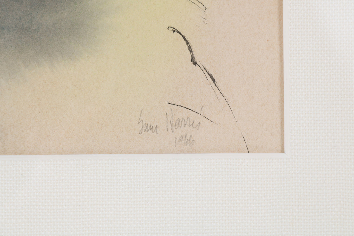 Female Protrait in Profile <br>1966 Watercolor & Ink <br><br>#B3142