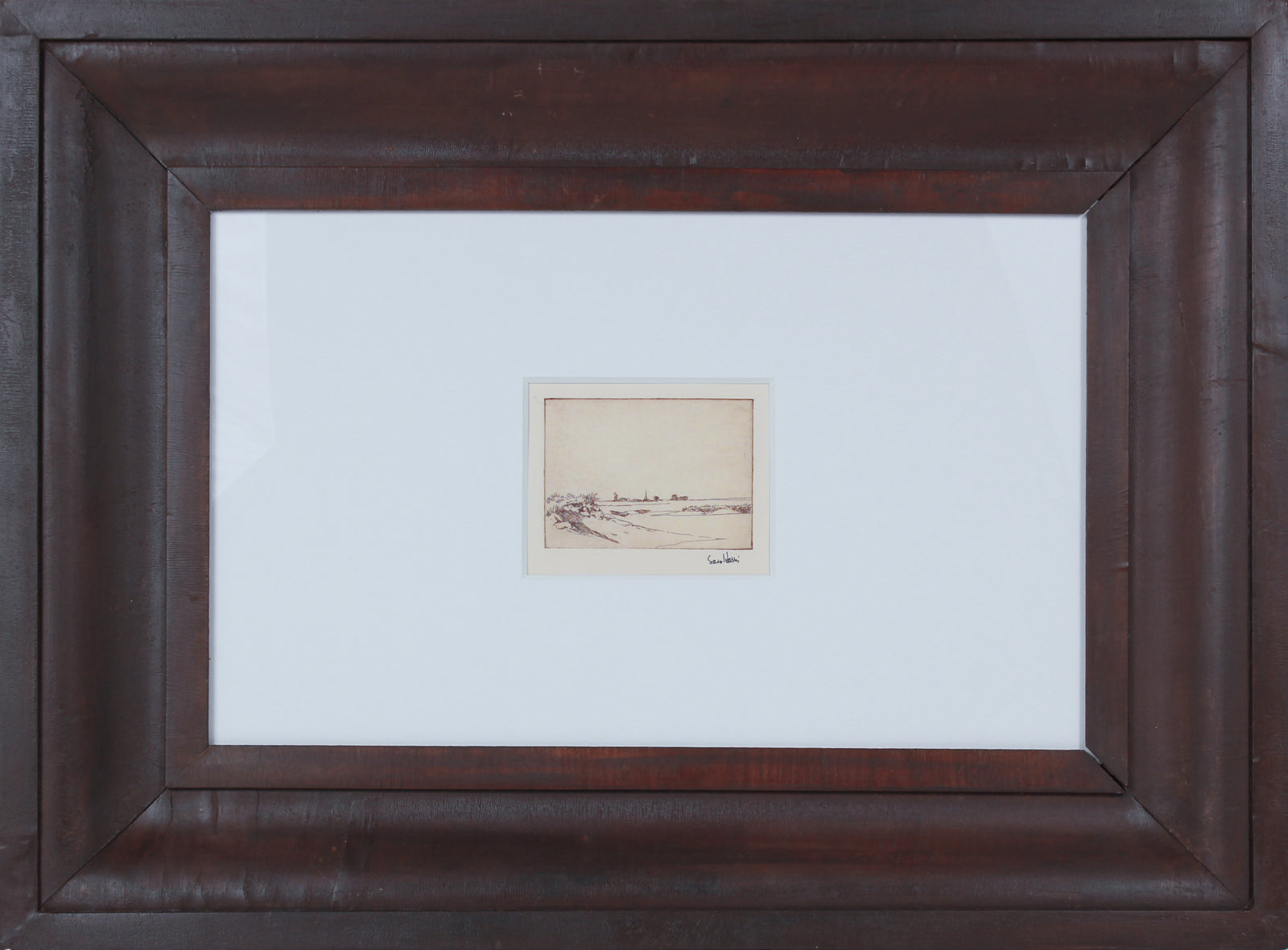 Minimalist Coastal Scene <br>Late 1930s Etching <br><br>#B3144