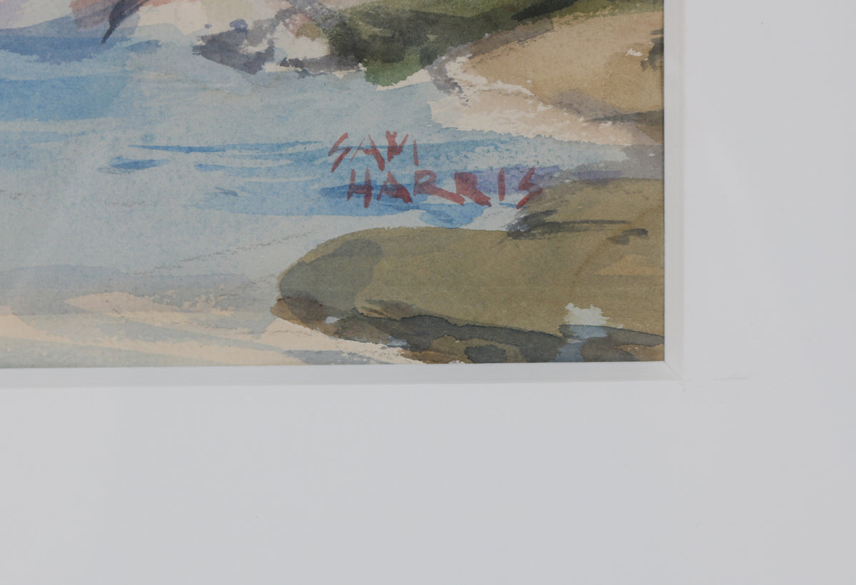 <i>Pacific Surge</i> <br>Mid Century Watercolor <br><br>#B3148