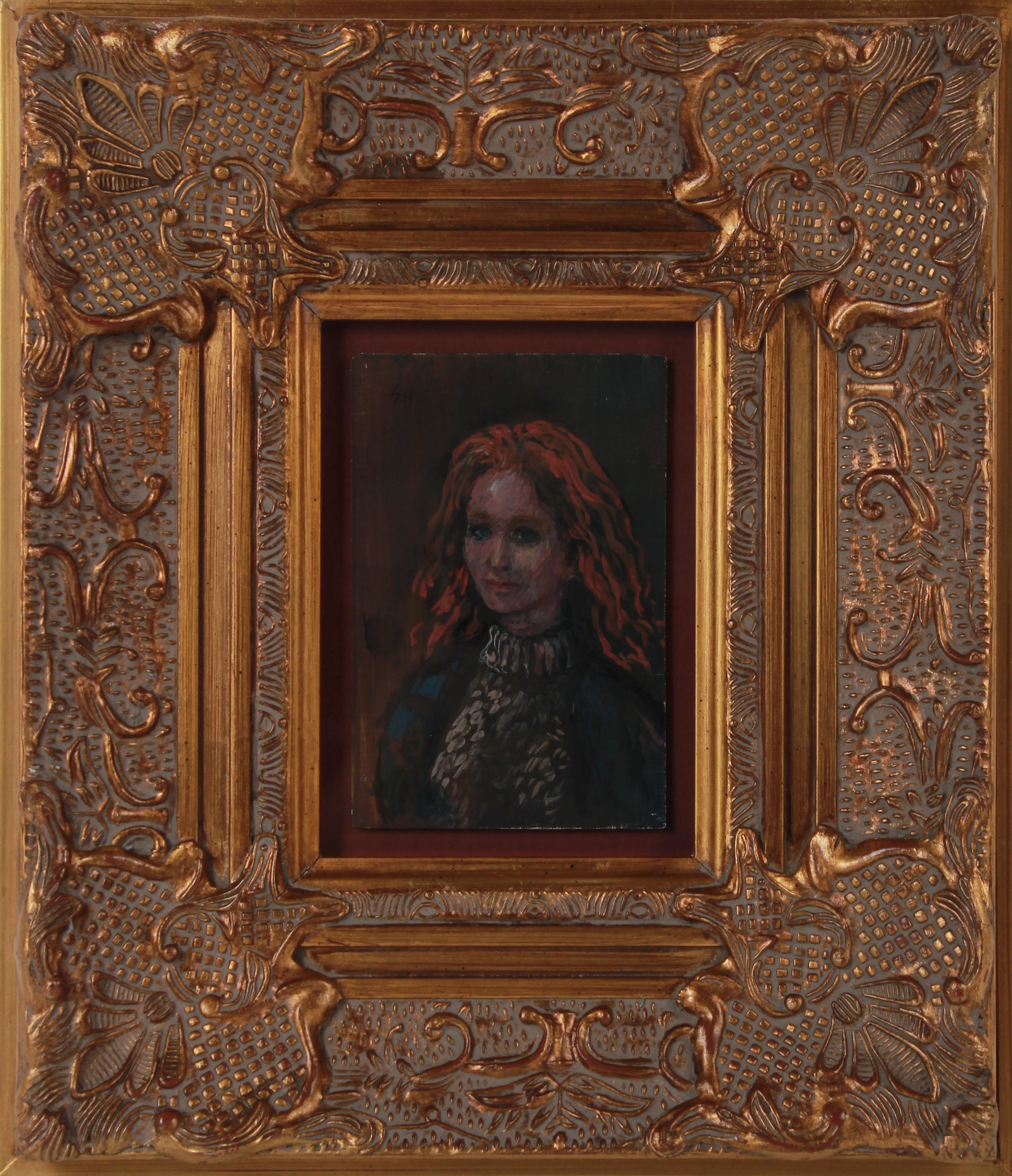 <i>Red Haired Girl</i> <br>1960s Oil <br><br>#B3158