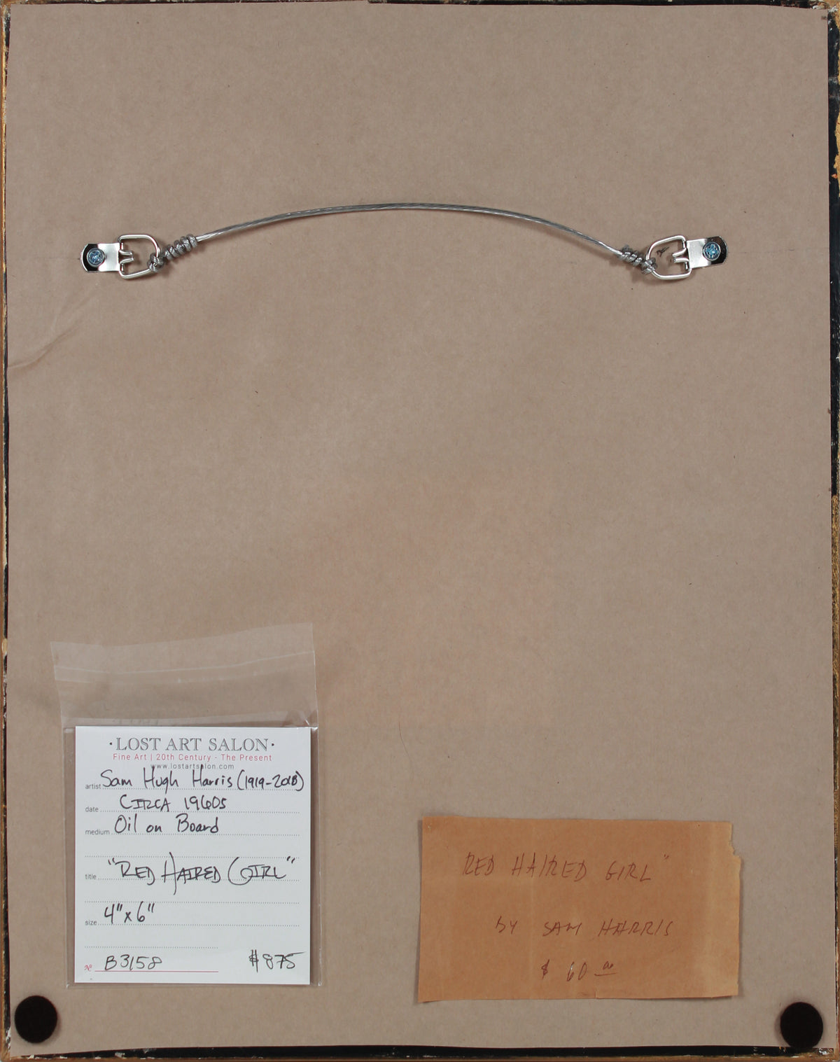 <i>Red Haired Girl</i> <br>1960s Oil <br><br>#B3158