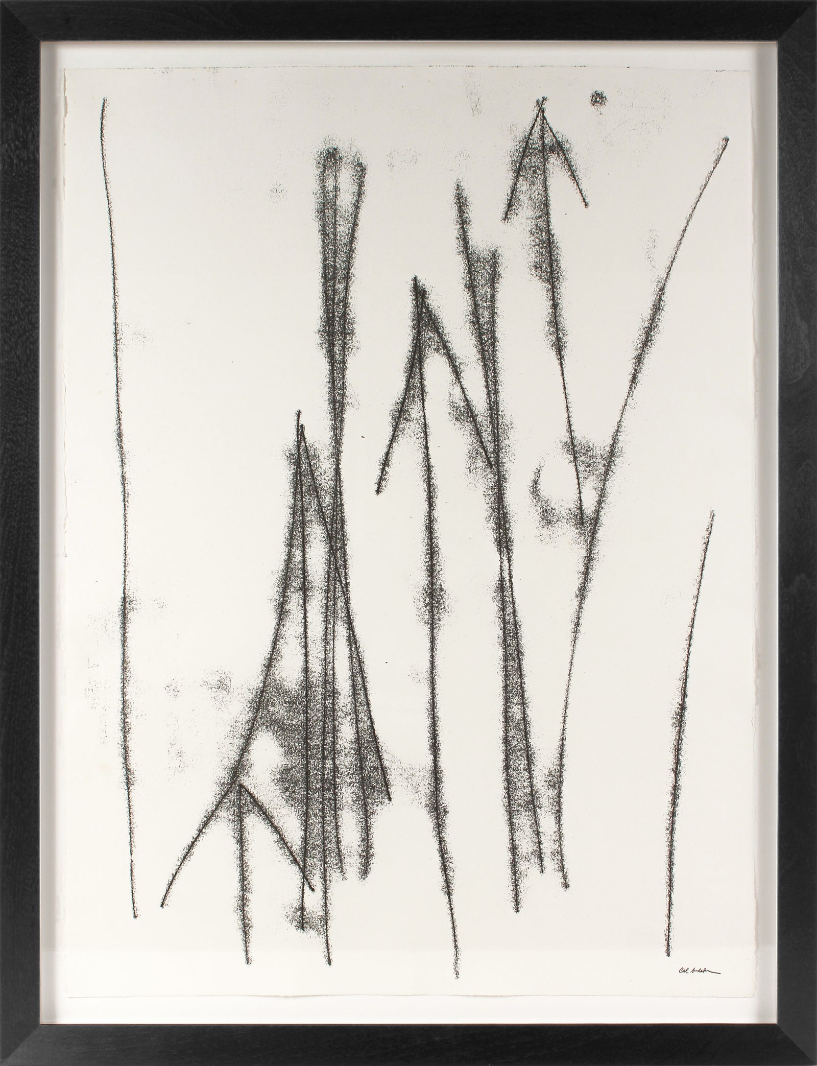 Monochrom Linear Abstract <br>20th Century Monotype <br><br>#B3246