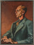 Modernist Male Portrait in Profile <br>1945 Oil <br><br>#B3297