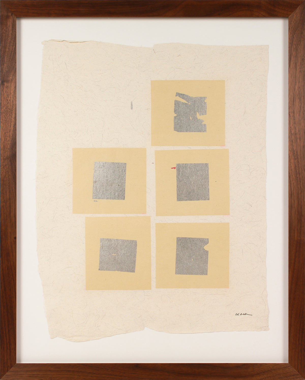 Geometric Collage on Handmade Paper &lt;br&gt;Late 20th Century &lt;br&gt;&lt;br&gt;#B3329