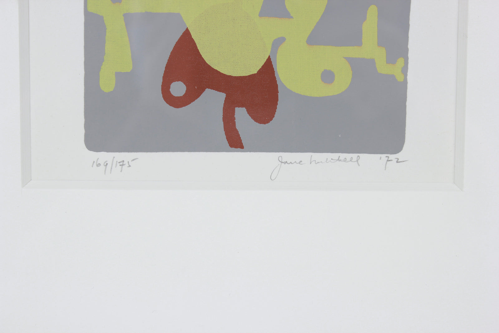 Gray & Yellow Modernist Forms <br>1972 Serigraph <br><br>#B3344
