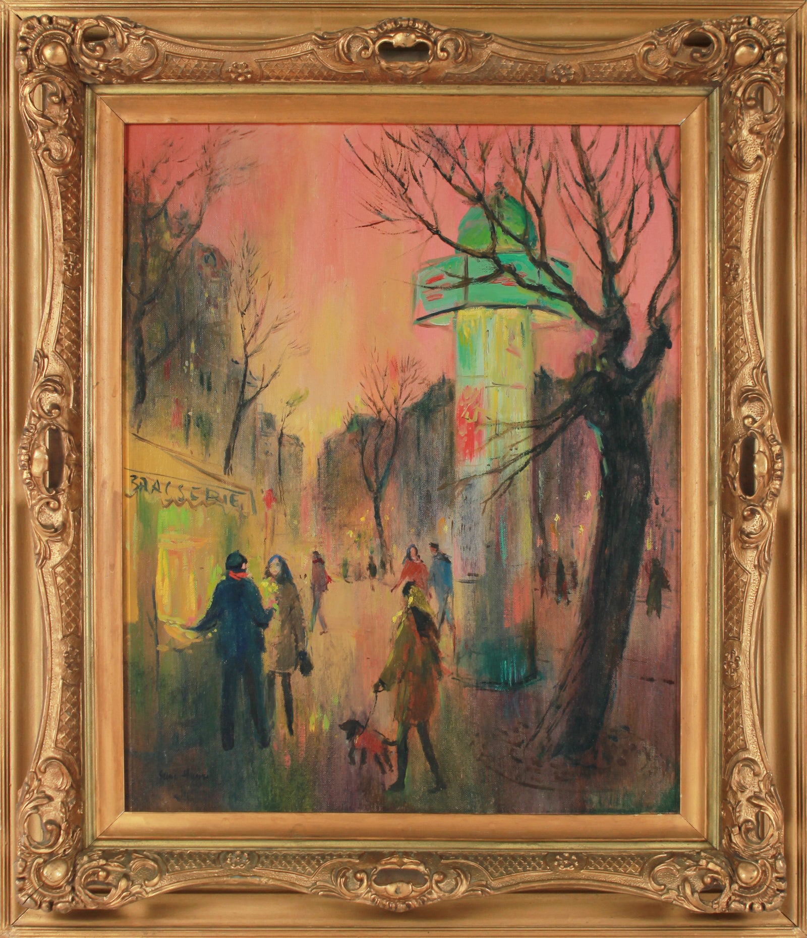 <i>Evening in Paris</i> <br>1960s Oil <br><br>#B3361