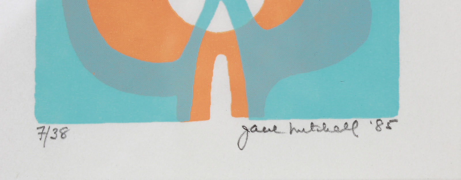 Blue & Orange Modernist Forms <br>1985 Serigraph <br><br>#B3372