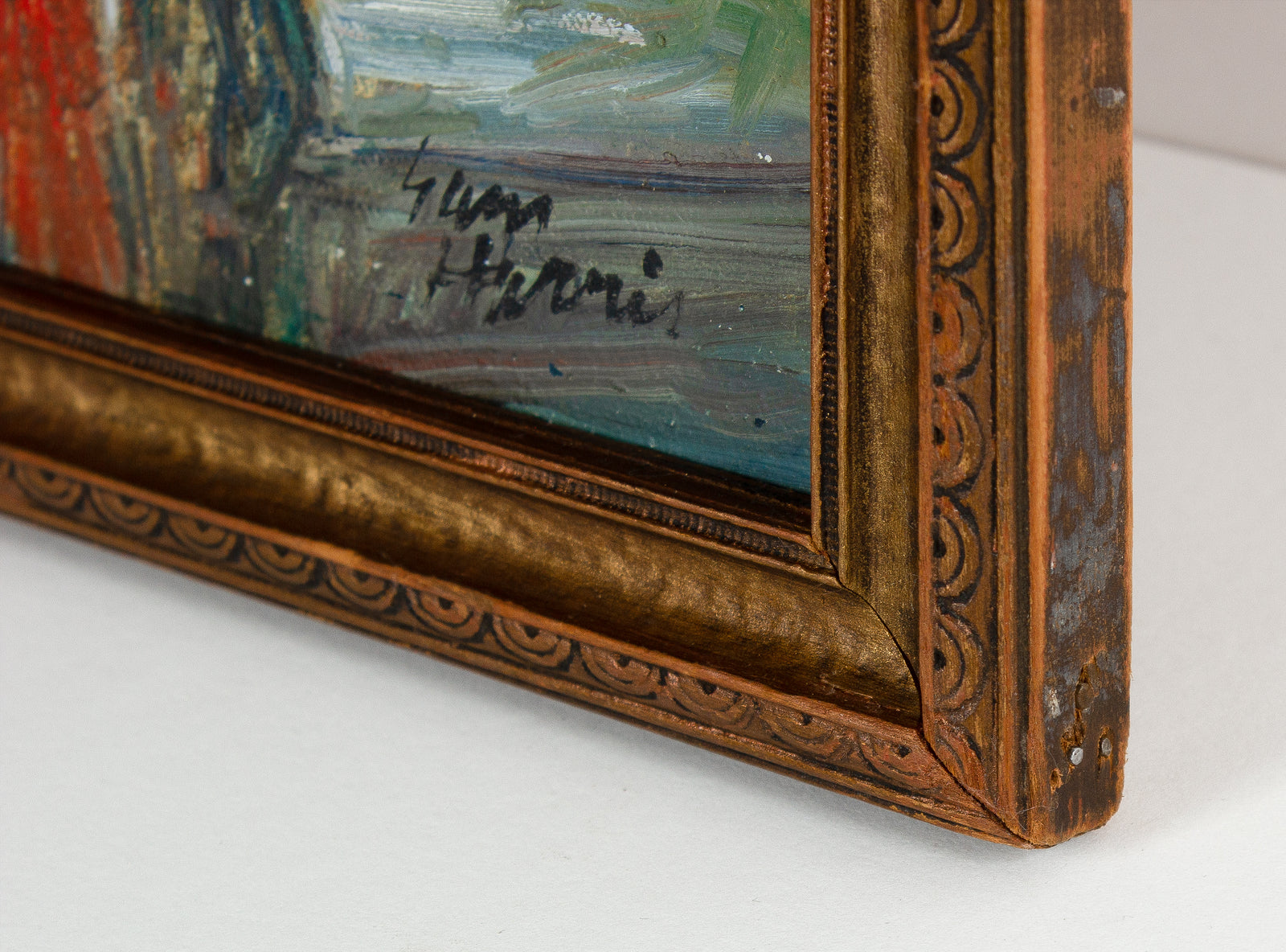 Parisian Scene with the Eiffel Tower <br>1960s Oil <br><br>#B3388