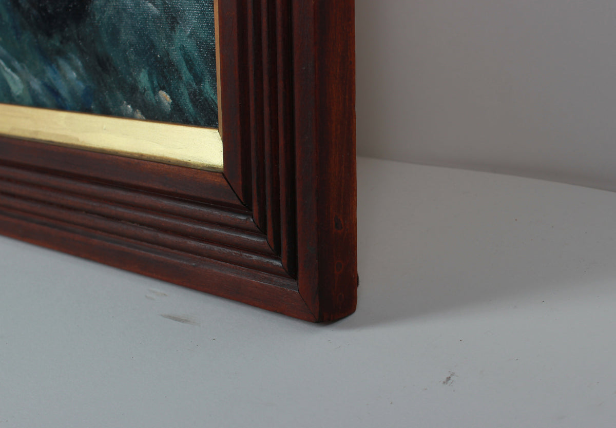 Man Reading in a Doorway <br>20th Century Oil <br><br>#B3464