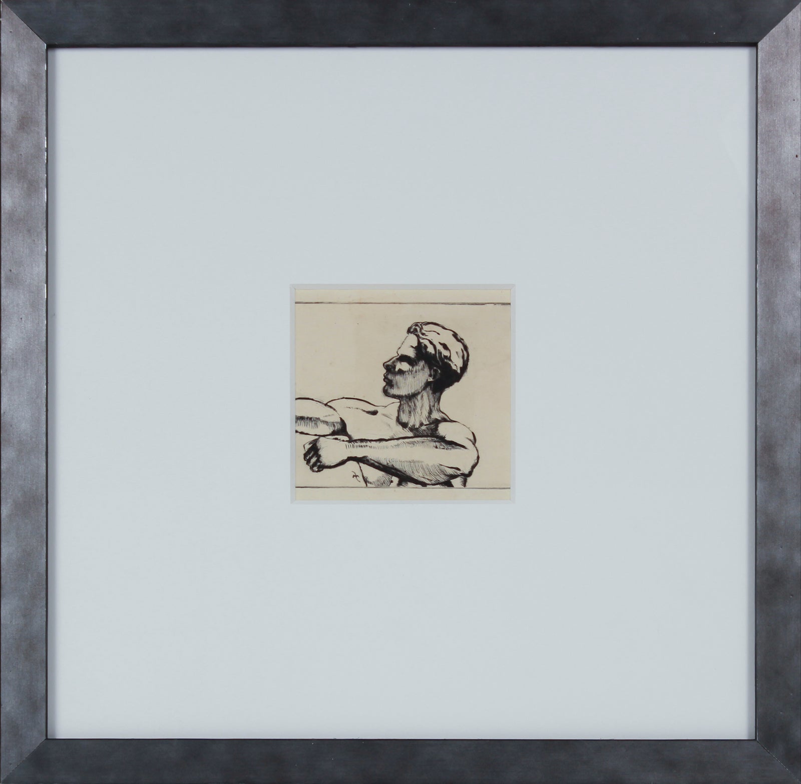 Modernist Abstracted Figure, Artist Print <br>1940s Etching <br><br>#B3475