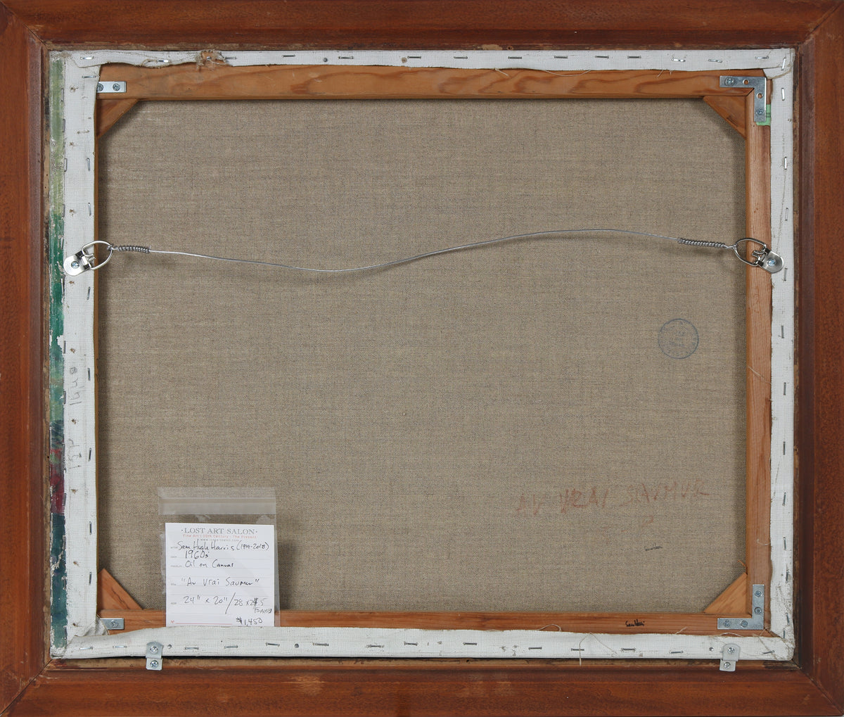 <i>Au Vrai Saumor</i> <br>1960s Oil <br><br>#B3517
