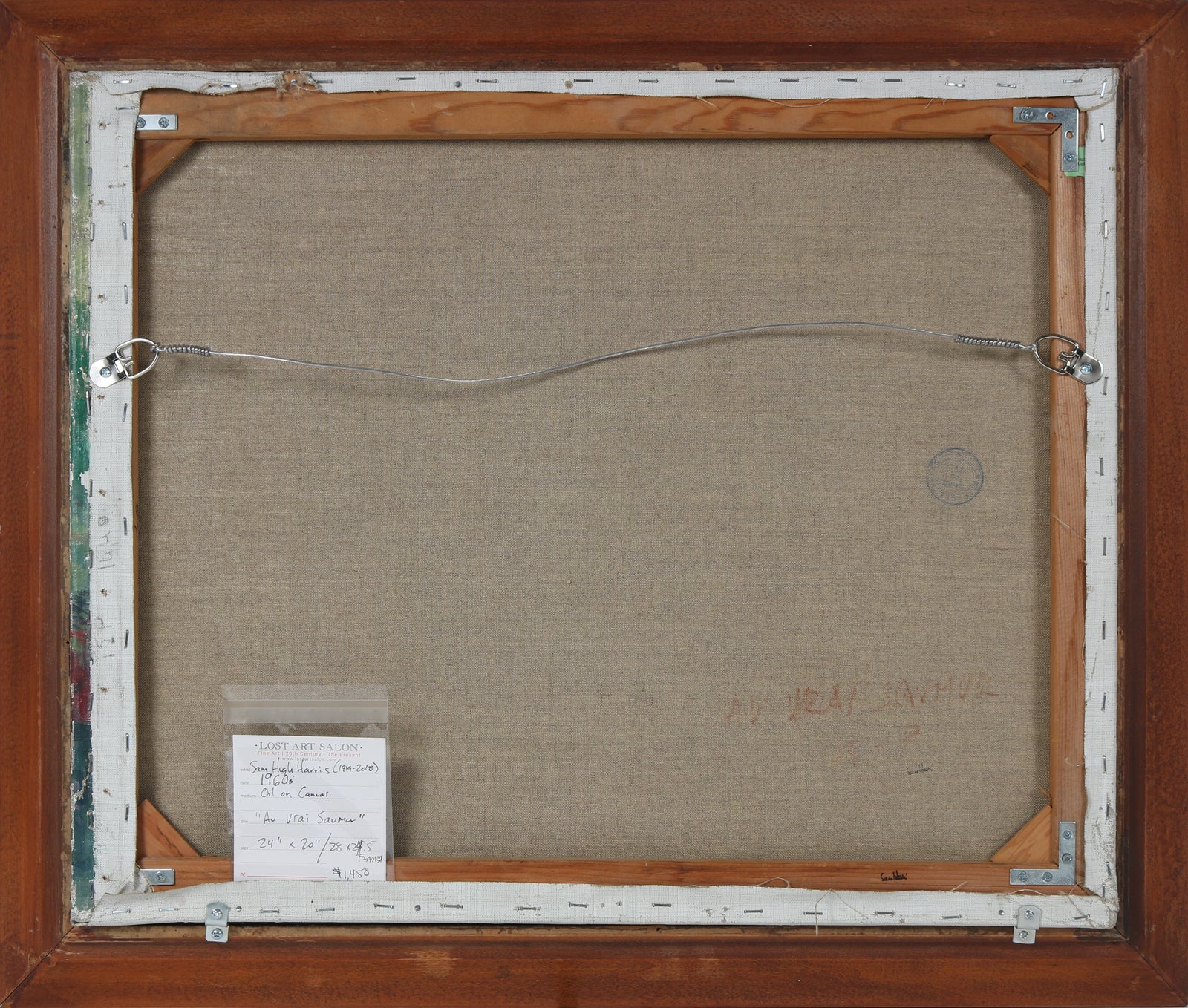 <i>Au Vrai Saumor</i> <br>1960s Oil <br><br>#B3517