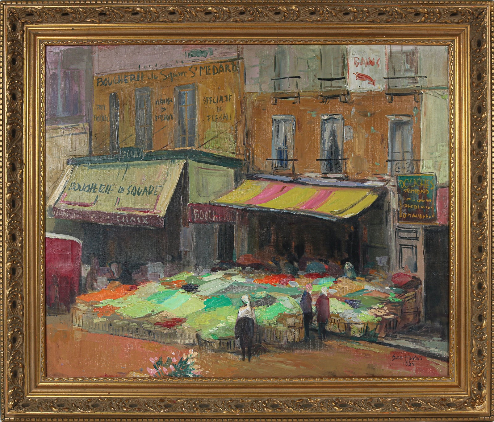<i>Square St. Medard</i> <br>1965 Oil <br><br>#B3521