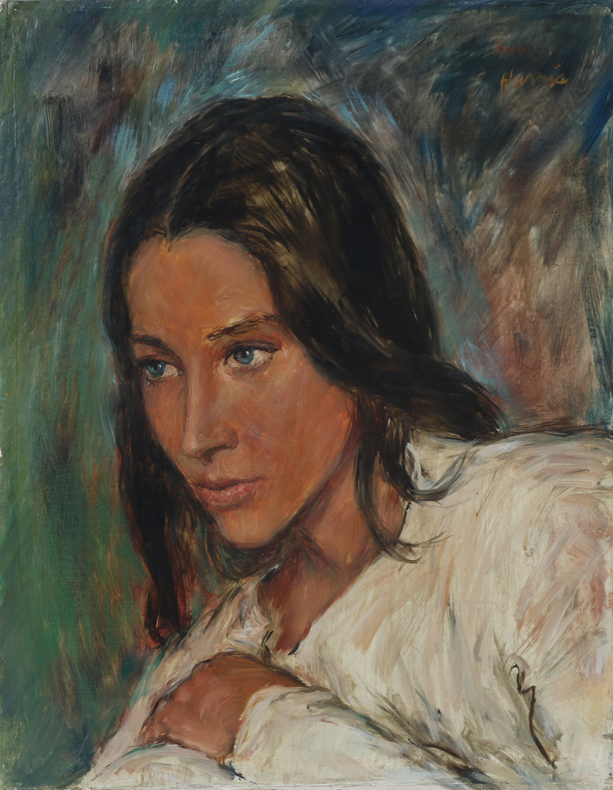 Striking Female Portrait &lt;br&gt;1960-70s Oil &lt;br&gt;&lt;br&gt;#B3539
