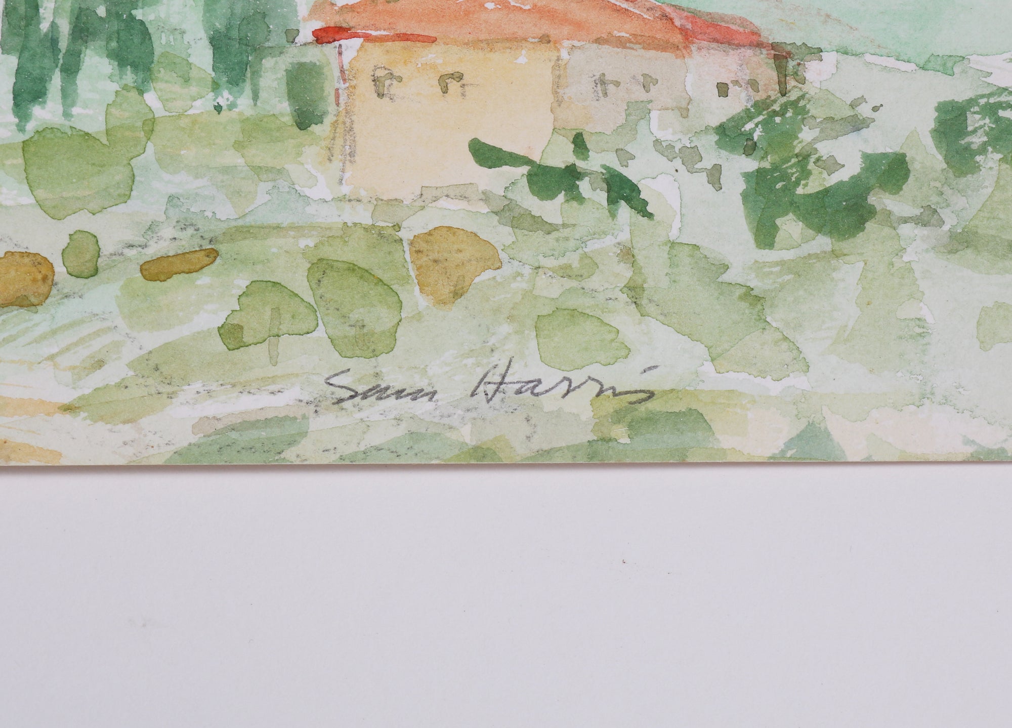 <i>Distant View of Sienna</i> <br>20th Century Watercolor <br><br>#B3571