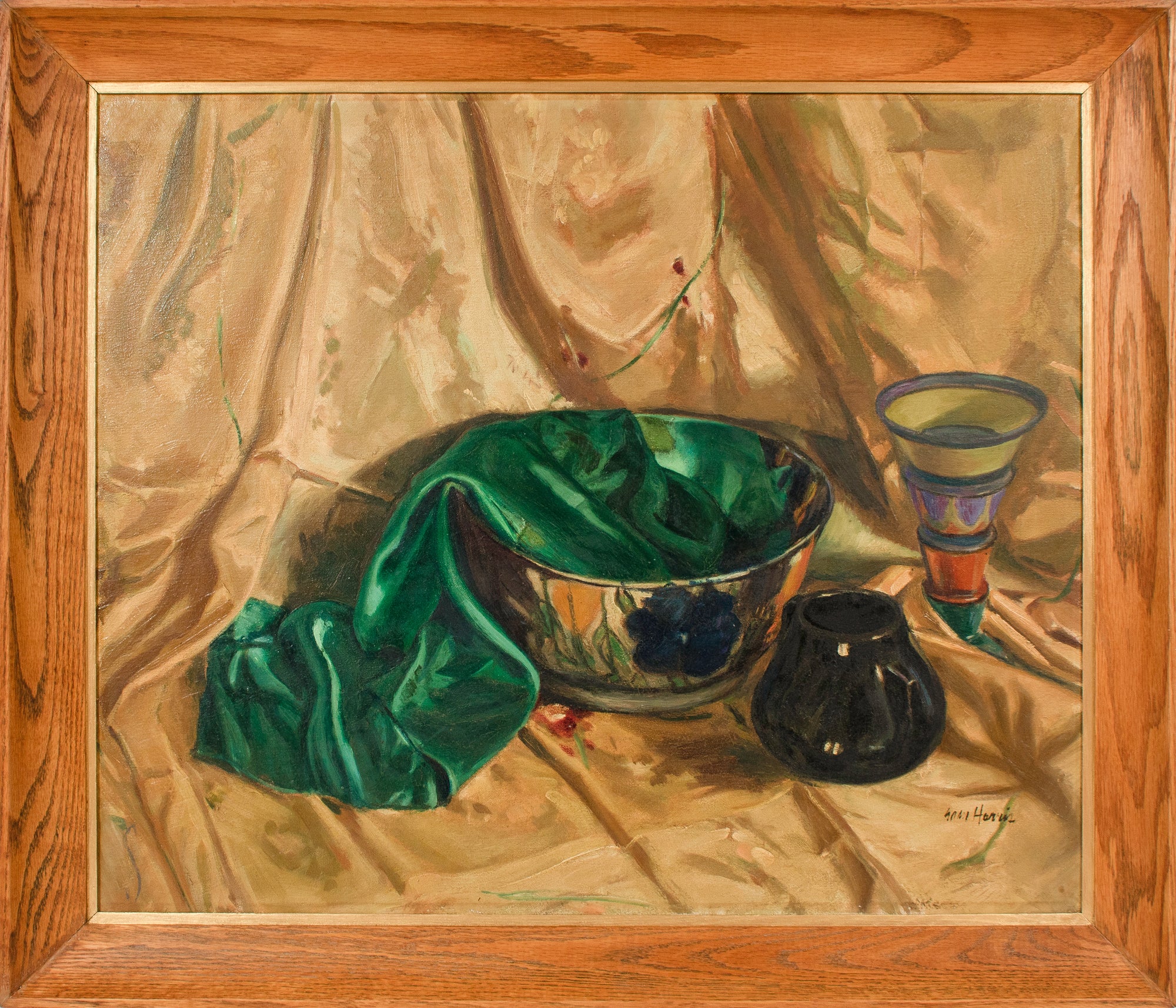 <i>Still Life with Yellow Drape</i> <br>Early 1940s Oil <br><br>#B3626
