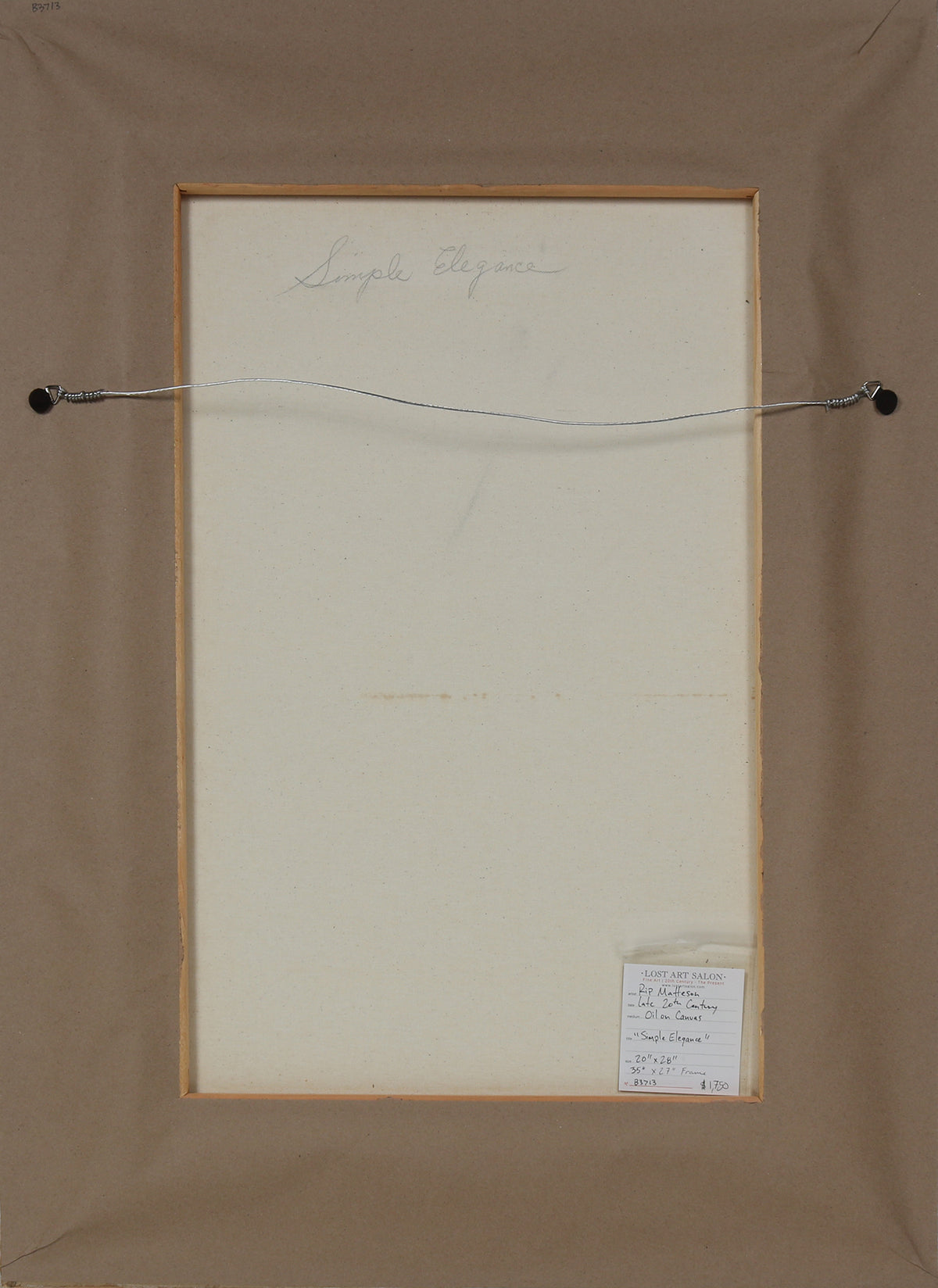 <i>Simple Elegance</i> <br>20th Century Oil <br><br>#B3713