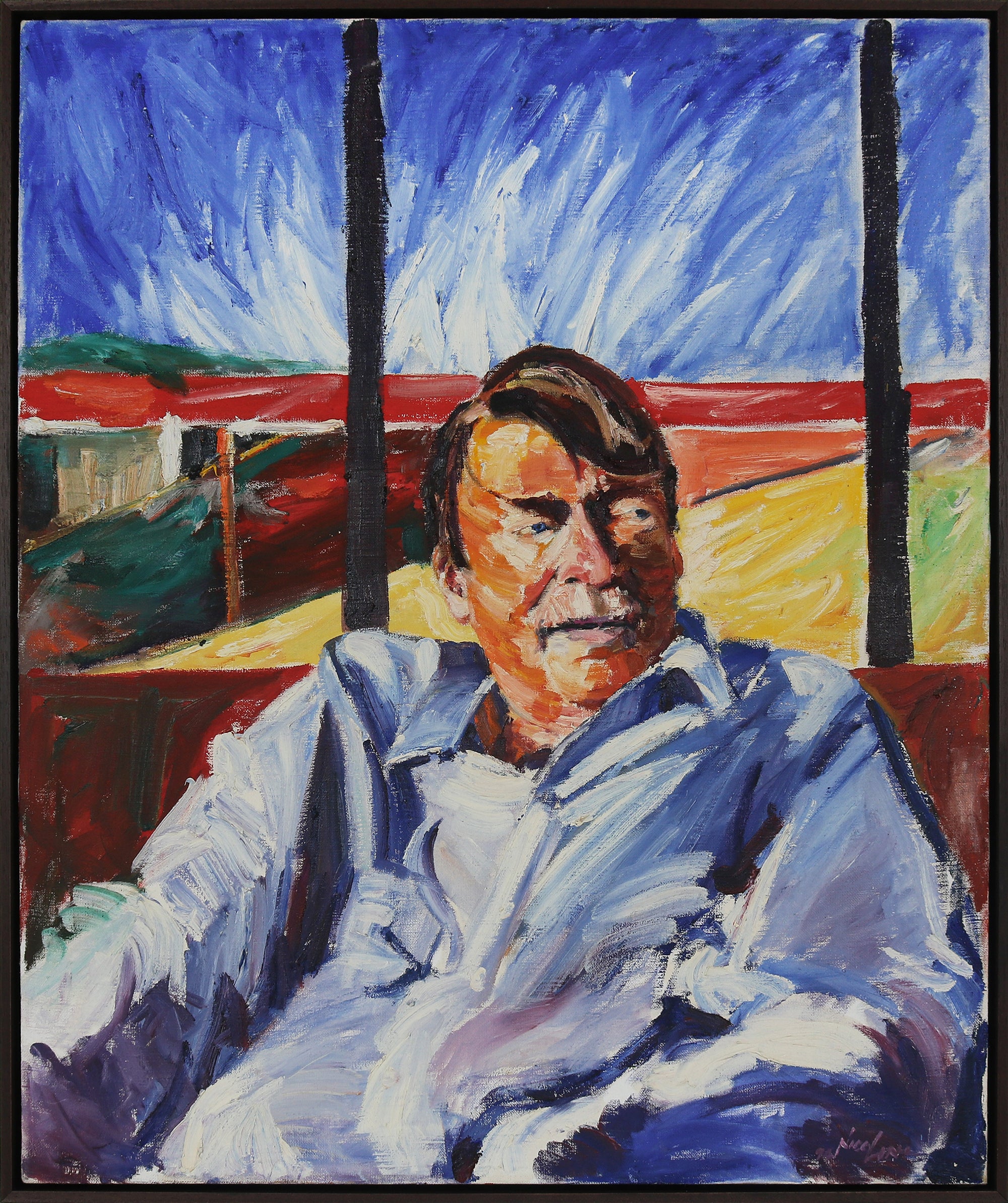 Virbrant Portrait (of Richard Diebenkorn) <br>1994 Oil <br><br>#B3720