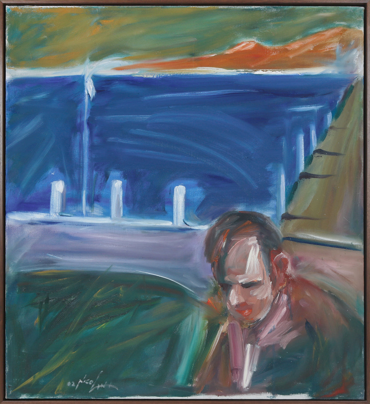 Abstracted Figure by the Bay &lt;br&gt;2002 Oil &lt;br&gt;&lt;br&gt;#B3727