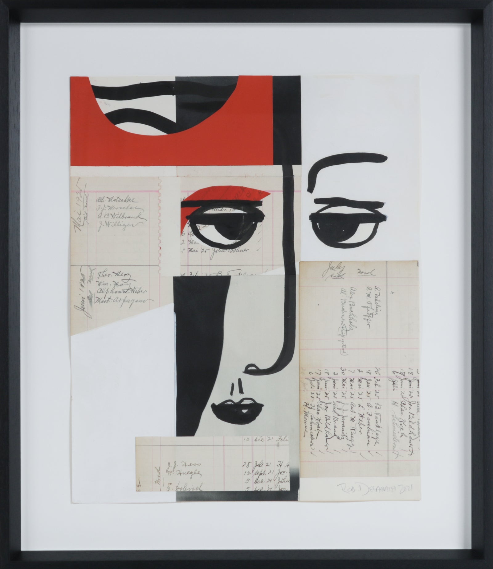 <i>Faces of a Century III</i> <br>2021 Mixed Media Collage <br><br>#B3762