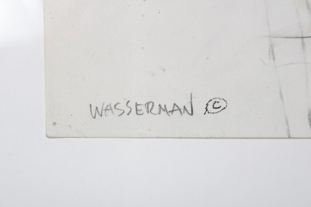 Cubist Figure Scene with Umbrella <br>20th Century Mixed Media <br><br>#B3804