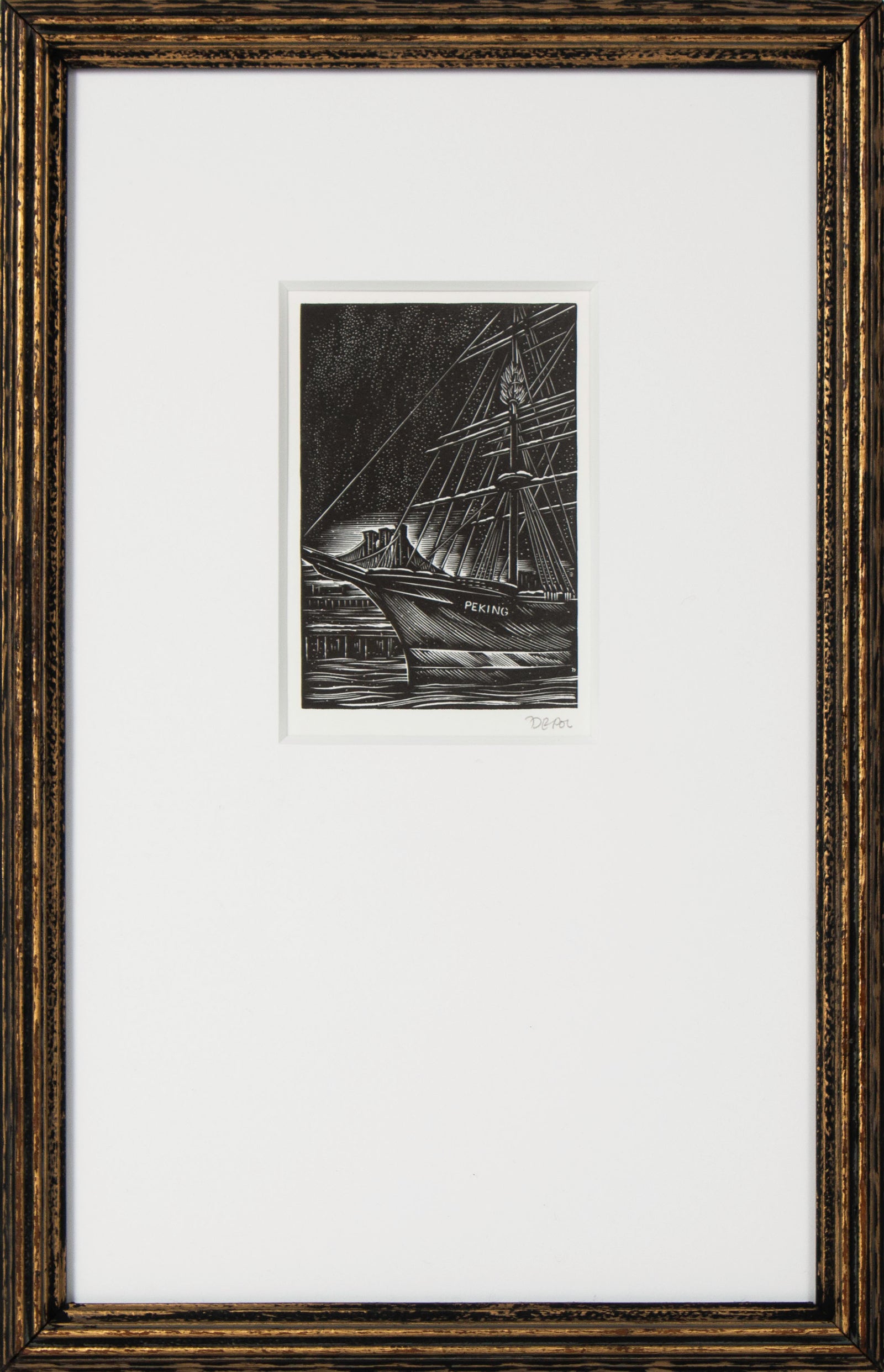 <i>South Street Seaport</i> <br>1988 Woodblock <br><br>#B4022