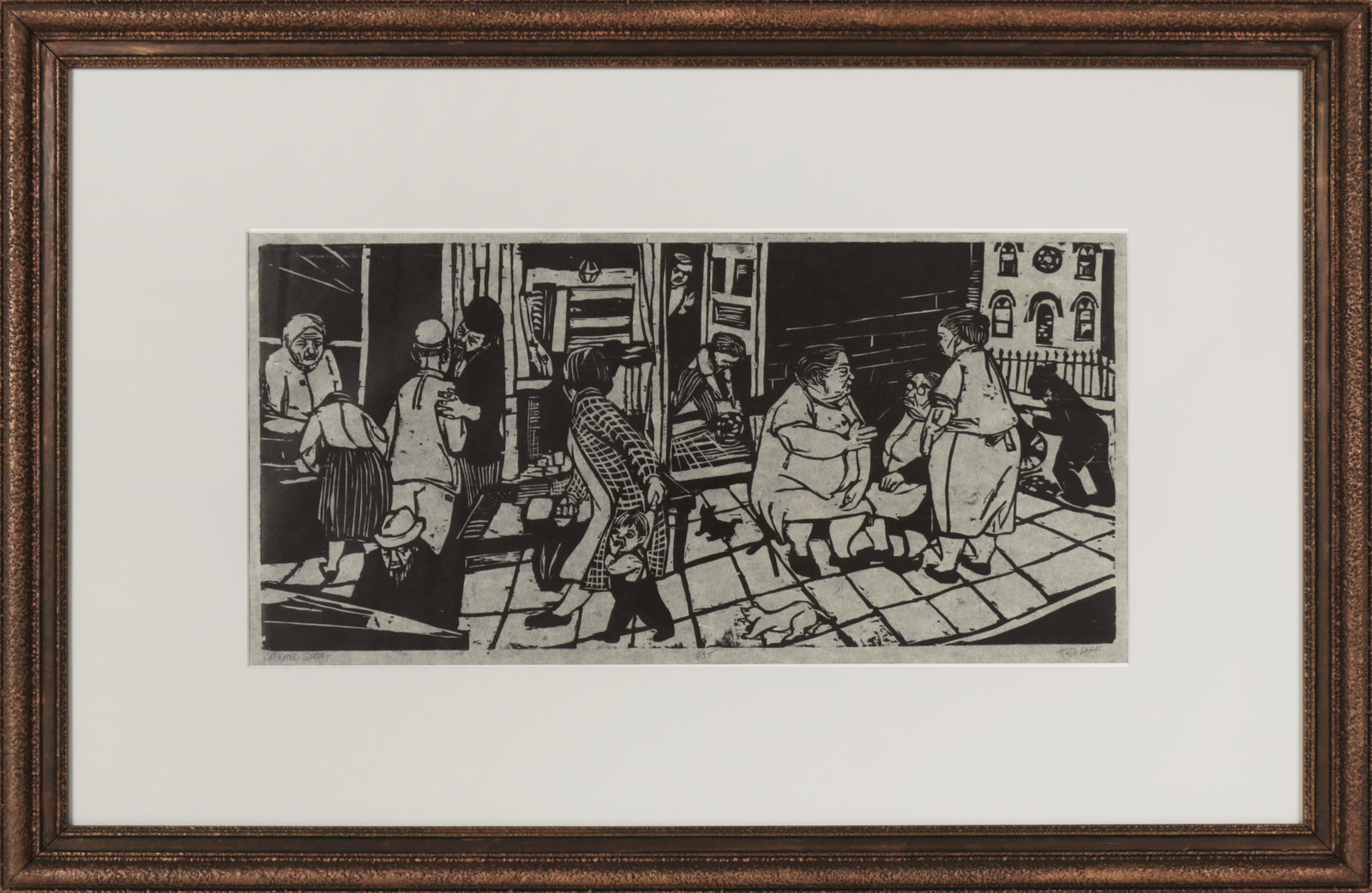 <i>Orchard Street</i> <br>1947 Woodcut <br><br>#B4036