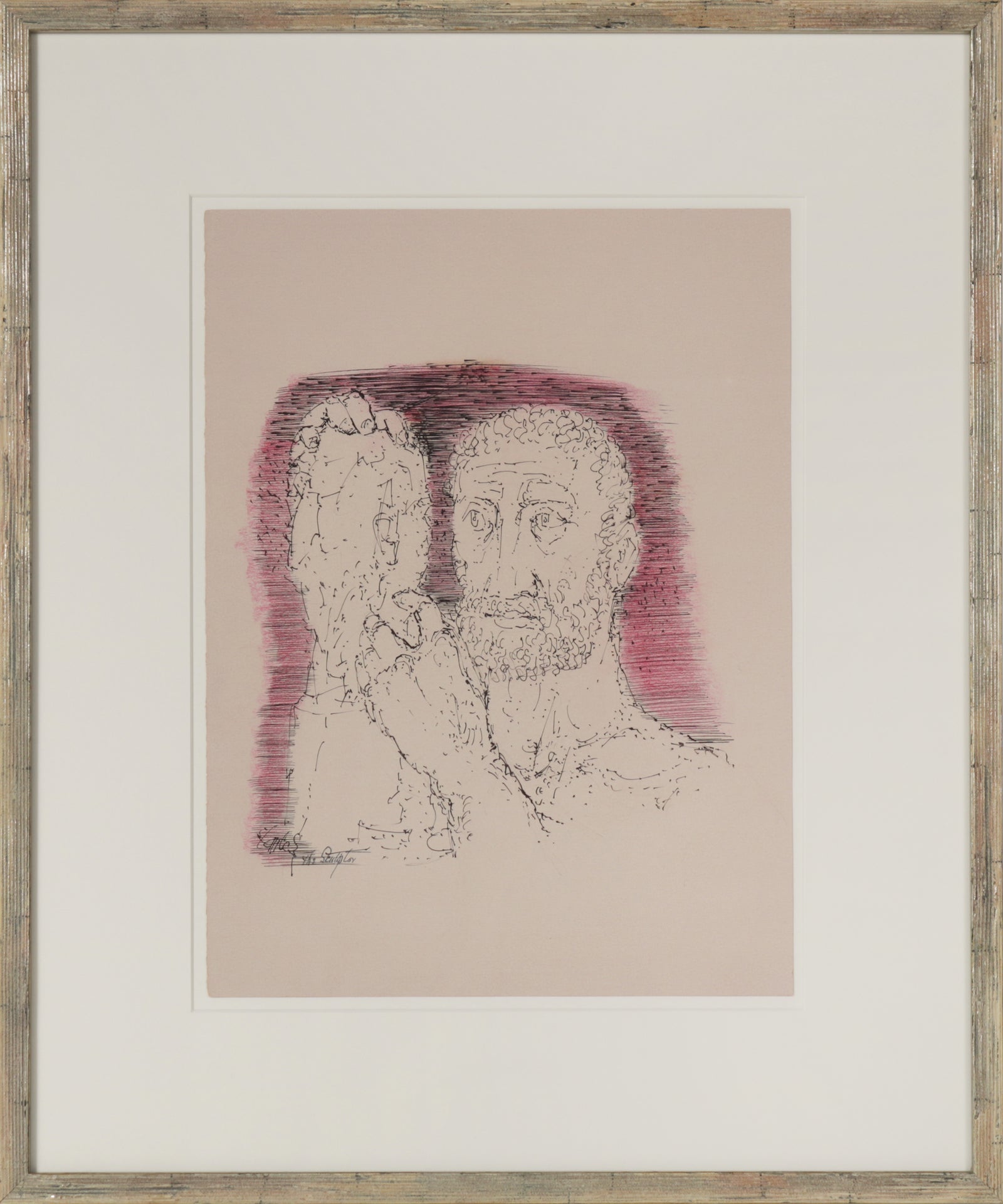 <i>The Sculptor</i> <br>Mid Century Ink & Colored Pencil <br><br>#B4045