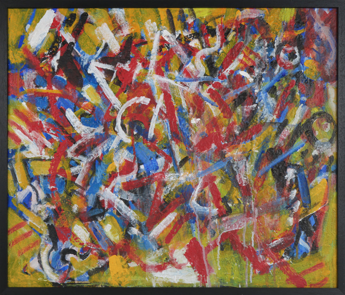 Vivid Abstract Expressionist Painting &lt;br&gt;Early 2000s Oil &lt;br&gt;&lt;br&gt;#B4173