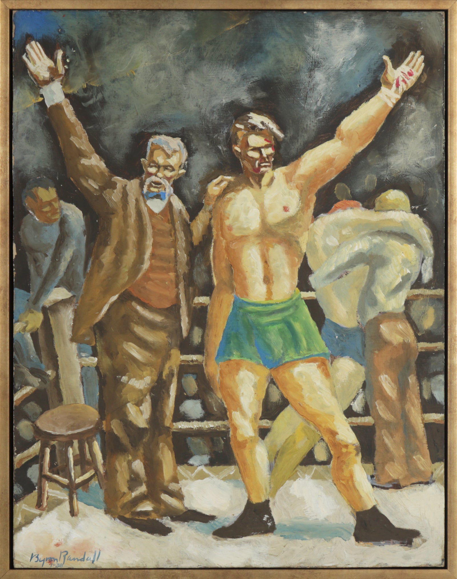 Victorious Boxer <br>1938 Oil <br><br>#B4211